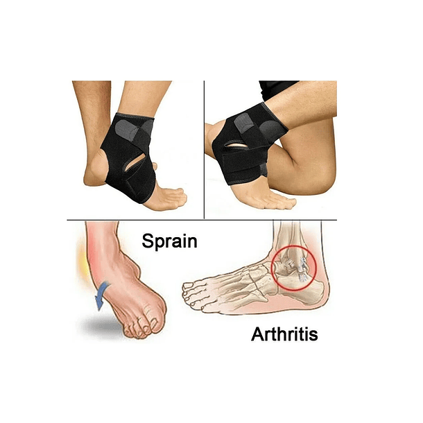 Tobillera Esguince Estabilizadora Doble Ajuste Ortopedica Negro Ajustable 6