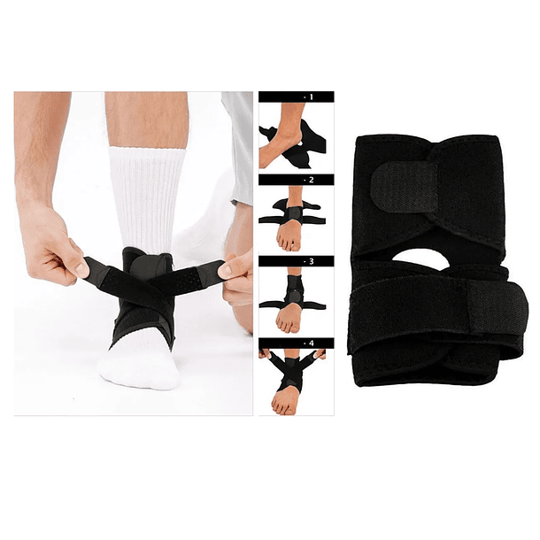 Tobillera Esguince Estabilizadora Doble Ajuste Ortopedica Negro Ajustable 7