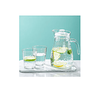 Jarra De Vidrio Transparente + 2vasos Bebidas Frias Vidrio 2