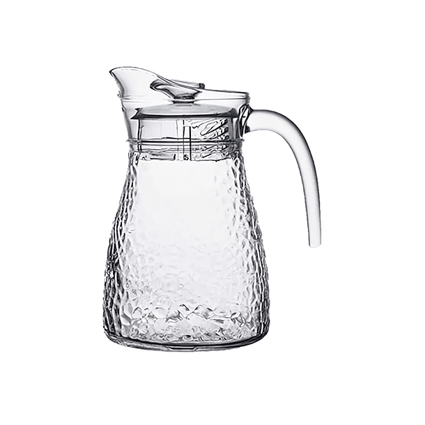 Jarra De Vidrio Transparente + 2vasos Bebidas Frias Vidrio 5
