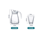 Jarra De Vidrio Transparente + 2vasos Bebidas Frias Vidrio 6