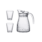 Jarra De Vidrio Transparente + 2vasos Bebidas Frias Vidrio 1