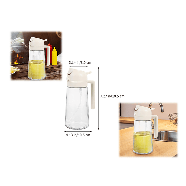 Botella Rociador De Aceite Dispensador Vinagre 2en1 Transparente 2
