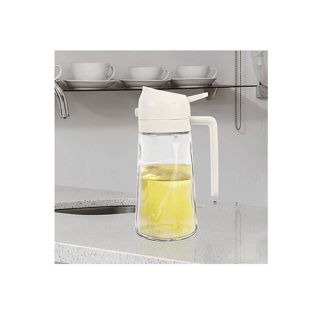 Botella Rociador De Aceite Dispensador Vinagre 2en1 Transparente 7