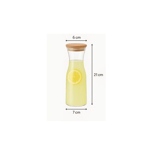 Botella Jarra Vidrio Decantador Con Tapa Transparente 2