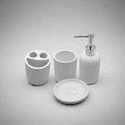 Set De Baño De 4 Piezas Ceramica Blanco 1