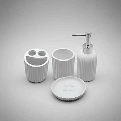 Set De Baño De 4 Piezas Ceramica Blanco