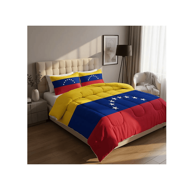 Cubrecama Bandera Venezuela 2 Plazas Bandera 3