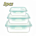 Set 3 Tupper Herméticos De Vidrio Para Comida Taper Comida  1