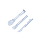Set De Cubiertos 3 En 1 Plegables, Camping Outdoor Reutiliza 3