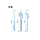 Set De Cubiertos 3 En 1 Plegables, Camping Outdoor Reutiliza 4