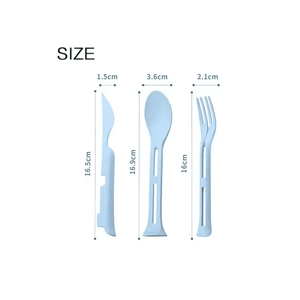 Set De Cubiertos 3 En 1 Plegables, Camping Outdoor Reutiliza 4