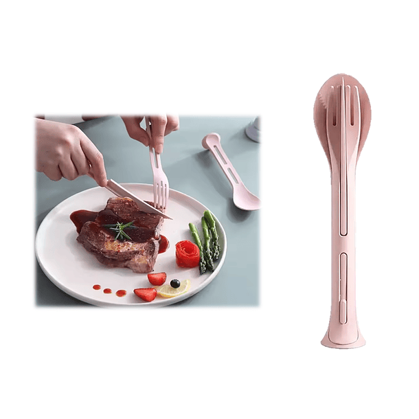 Set De Cubiertos 3 En 1 Plegables, Camping Outdoor Reutiliza 7