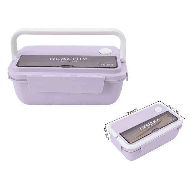 Taper 2 Compartimentos De Plástico Para Comida 7