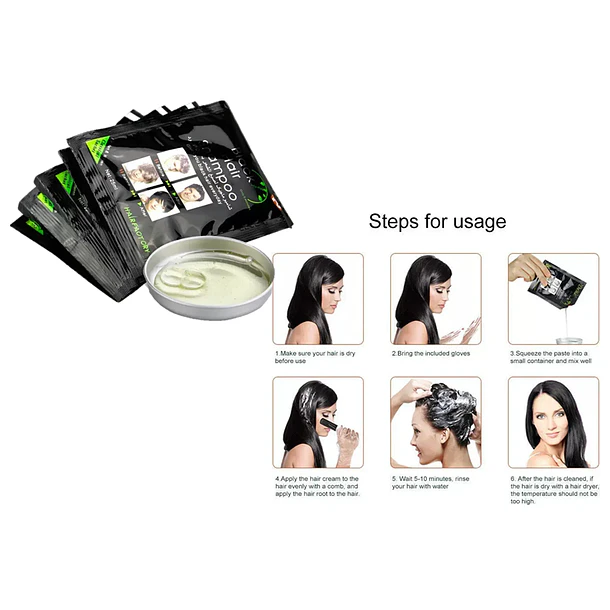 Shampoo Con Tinte Negro 10 Sachets De 25ml C/u 2