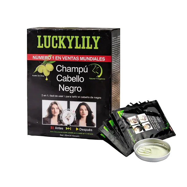 Shampoo Con Tinte Negro 10 Sachets De 25ml C/u 1