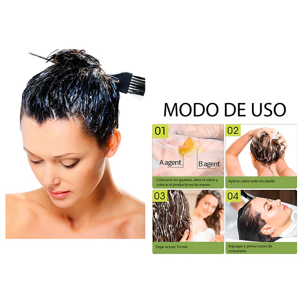 Shampoo Con Tinte Negro 10 Sachets De 25ml C/u 5