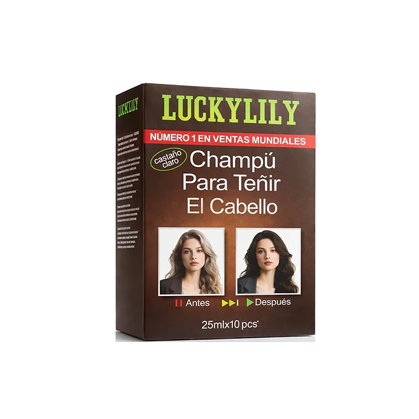 Shampoo Con Tinte Castaño 10 Sachets De 25ml C/u-  1