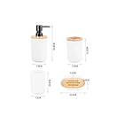 Set De Baño 4 Piezas Ducha Elegante Bambu Dispensadores 5