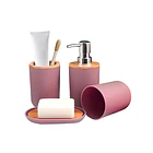 Set De Baño 4 Piezas Ducha Elegante Bambu Dispensadores- COPIA 1