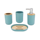 Set De Baño 4 Piezas Ducha Elegante Bambu Dispensadores- COPIA 2
