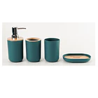 Set De Baño 4 Piezas Ducha Elegante Bambu Dispensadores- COPIA 4