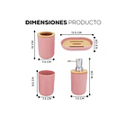 Set De Baño 4 Piezas Ducha Elegante Bambu Dispensadores- COPIA 6