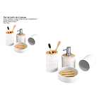 Set De Baño 4 Piezas Ducha Elegante Bambu Dispensadores Dise 2