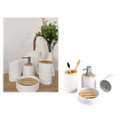 Set De Baño 4 Piezas Ducha Elegante Bambu Dispensadores Dise 4