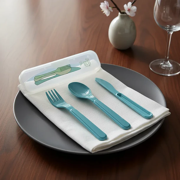 Set De Cubiertos Portátil Reutilizable Con Estuche 5