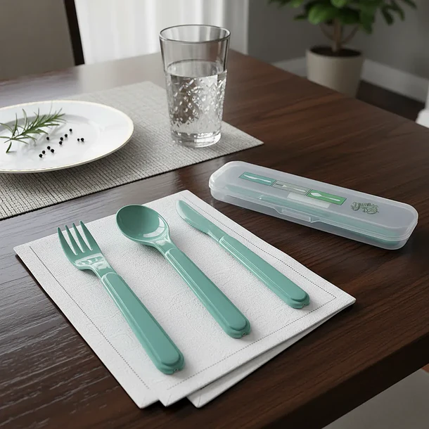 Set De Cubiertos Portátil Reutilizable Con Estuche 6