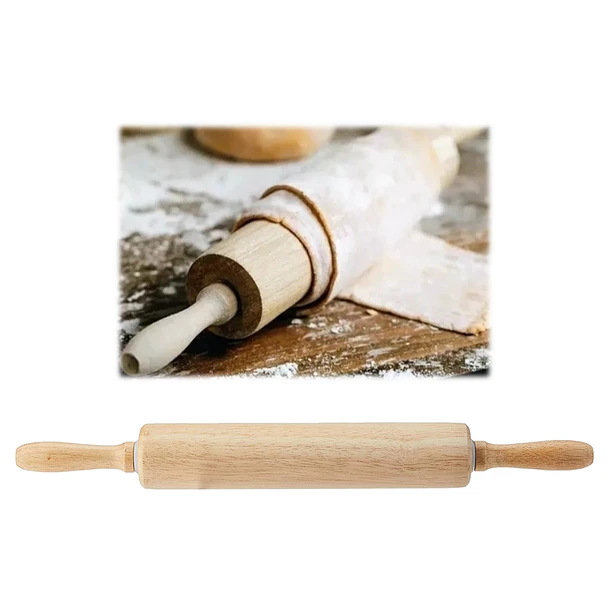 Uslero Rodillo Madera Repostería Giratorio Amasar Pan 3