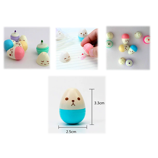 Set Resaltadores Kawai Mini X6 Colores Carita 2