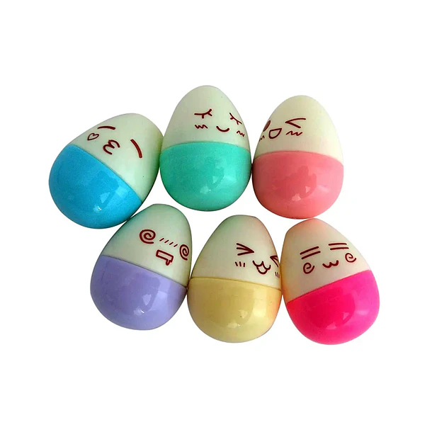 Set Resaltadores Kawai Mini X6 Colores Carita 1