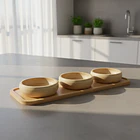 Cuencos Platos Bowl De Bambu Con Base Cocina Hogar 1