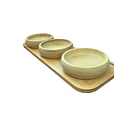 Cuencos Platos Bowl De Bambu Con Base Cocina Hogar 3
