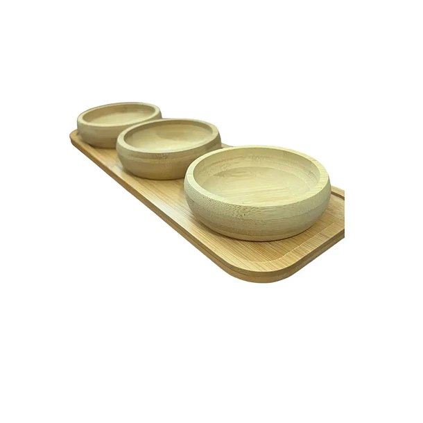 Cuencos Platos Bowl De Bambu Con Base Cocina Hogar 3