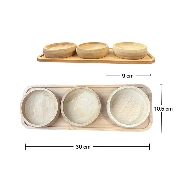 Cuencos Platos Bowl De Bambu Con Base Cocina Hogar 4