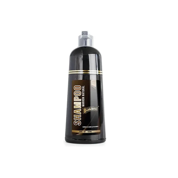 Shampoo Tinte Marron Natural Bubbaluu 400ml Cubre Canas 2