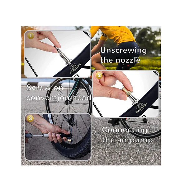 Pack 2 Adaptador De Válvula Francesa Auto Schrader Bicicleta 5