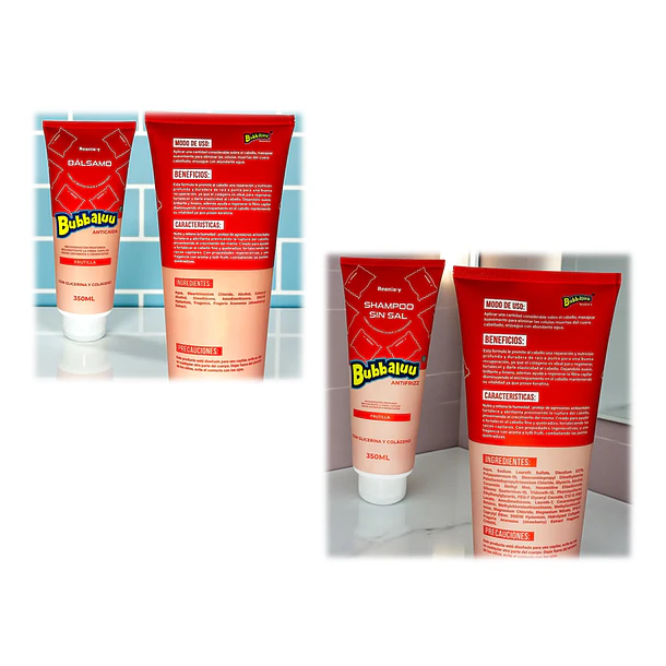 Pack Shampoo Y Acondicionador Bubbaluu Frutilla 350ml 2