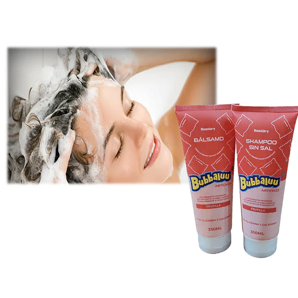 Pack Shampoo Y Acondicionador Bubbaluu Frutilla 350ml 3