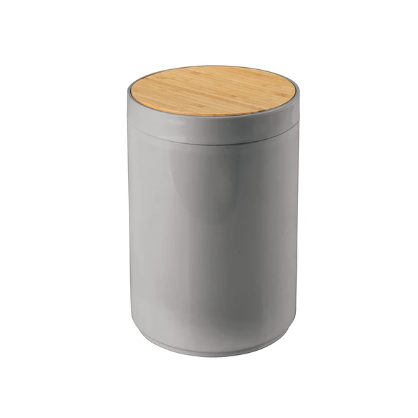 Basurero Practico De Alta Calidad Con Tapa De Bambu 3