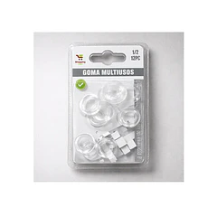 Pack 12 Goma Multiuso Transparentes 1/2 Pulgada Ducha