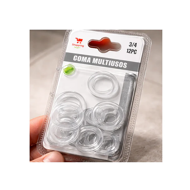 Pack 12 Goma Multiuso Transparentes 3/4 Pulgada Ducha 5