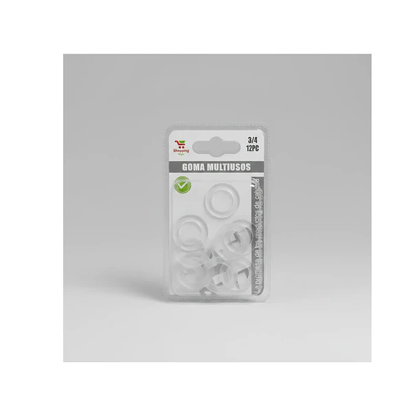 Pack 12 Goma Multiuso Transparentes 3/4 Pulgada Ducha 1