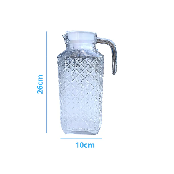 Jarra De Vidrio Con Tapa Para Agua Y Jugo 2