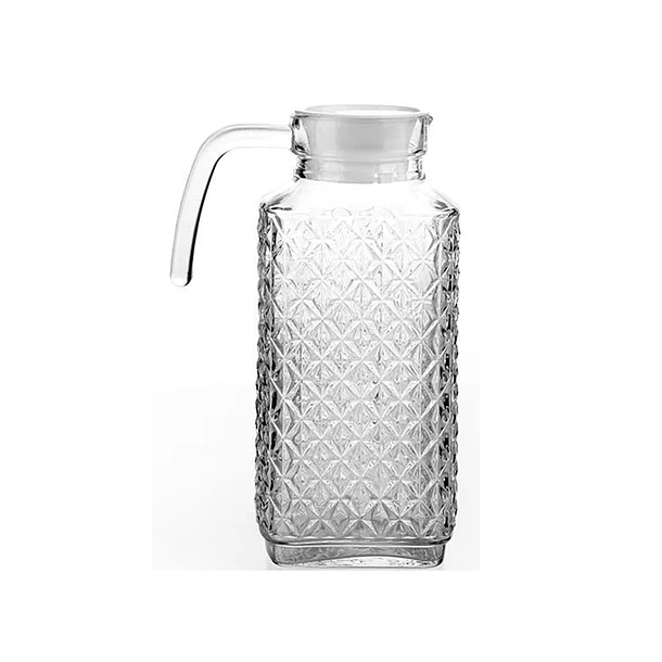Jarra De Vidrio Con Tapa Para Agua Y Jugo 1
