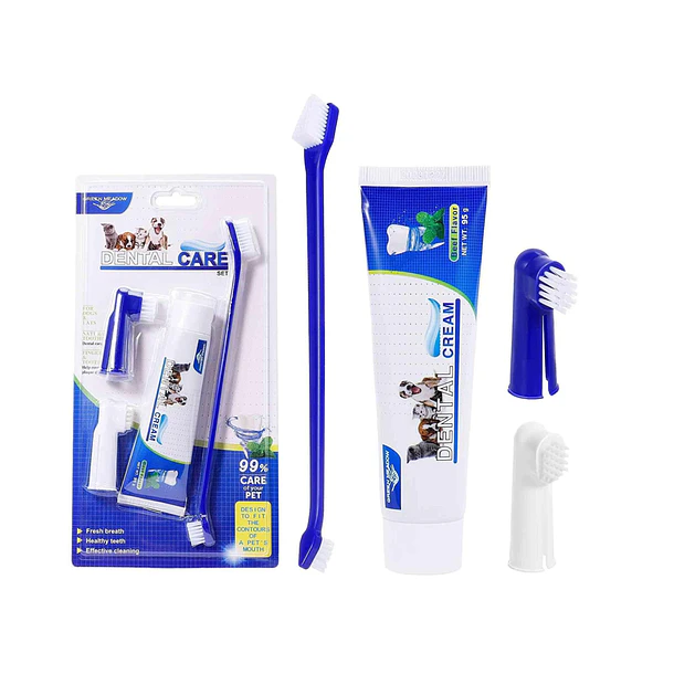 Kit Aseo Dental Para Perros Y Gatos Con Pasta Y Cepillos 1