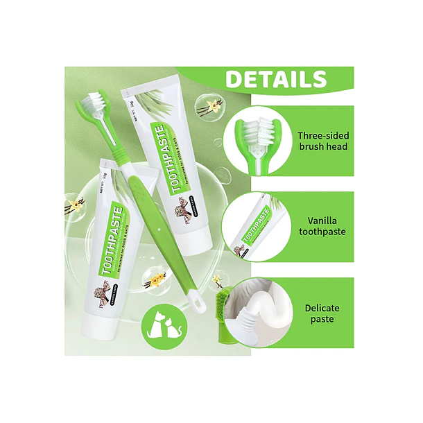 Kit Aseo Dental Para Perros Y Gatos Con Pasta Y Cepillos 4